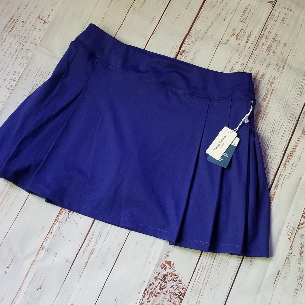 Tommy Bahama Women's Pleated Side Panel Pull-On Skort Skirt Blue NEW